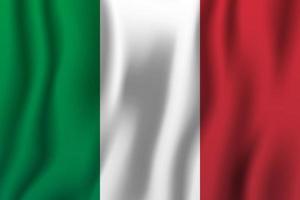 Ilustración de vector de bandera ondeante realista de Italia. símbolo de fondo del país nacional. día de la Independencia