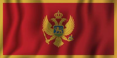 Montenegro realistic waving flag vector illustration. National country background symbol. Independence day