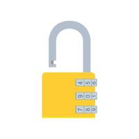 Combination lock padlock vector icon security safe illustration protection code symbol. Steel safety password privacy