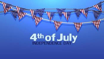 4th of July Independence Day USA vector sale banner illustration. Holiday greeting card with national flag