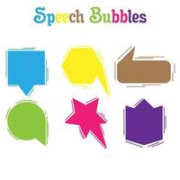 Speech bubble vector icon talk background element. Chat person idea sign communication text cloud message. Cartoon speak space comic dialog design. Collection isolated blank shape. Set flat sketch