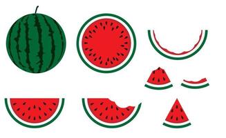 Watermelon tasty vegetarian dessert nature. Natural tropical ripe vector background. Summer fruit delicious nutrion vitamin. Slice eat berry isolated illustration concept. Vegan set food agriculture.