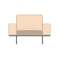 Loft armchair front view isolated on white vector illustration