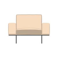 Loft armchair front view isolated on white vector illustration