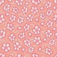 Cute Pink Cherry Seamless Pattern vector