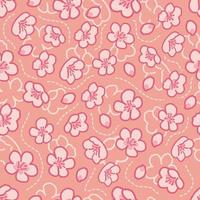 Cute Pink Cherry Seamless Pattern vector