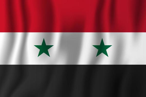 Syria realistic waving flag vector illustration. National country background symbol. Independence day