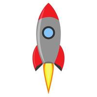 Rocket launch creative space vector. Flight idea symbol red spaceship. Futuristic astronomy shuttle icon background. Illustration start adventure technology concept. Development vehicle project cosmos