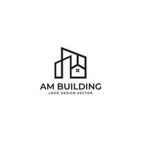 AM BUILDING LOGO DESIGN VECTOR