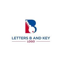 INITIAL B AND KEY LOGO DESIGN vector