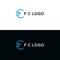 diseño de logotipo cf o fc vector