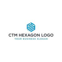 vector de diseño de logotipo hexagonal ctm o utm