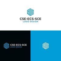 vector de diseño de logotipo hexagonal cse