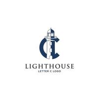 C LIGHTHOUSE LOGO DESIGN VECTOR