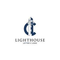 C LIGHTHOUSE LOGO DESIGN VECTOR