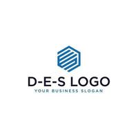 DES OR DSE INITIAL LOGO DESIGN VECTOR