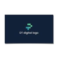 vector de diseño de logotipo digital dt.