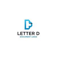 D DOCUMENT OR PAPER LOGO DESIGN vector