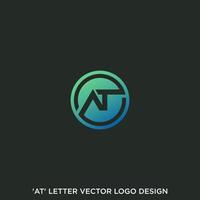 INITIAL 'AT'  LOGO DESIGN VECTOR