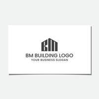 vector de diseño de logotipo de edificio bm