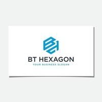 BT HEXAGON LOGO DESIGN VECTOR