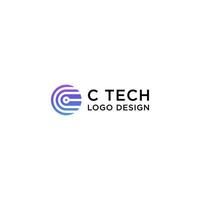 CC OR C TECH IN CIRCLE LOGO DESIGN VECTOR