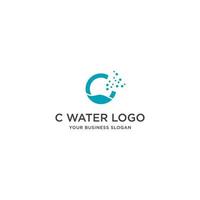 vector de diseño de logotipo de agua c