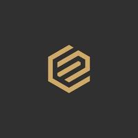 CM OR EM HEXAGON LOGO DESIGN vector