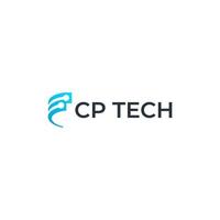 vector de diseño de logotipo de tecnología cp