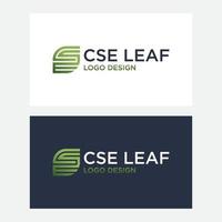 vector de diseño de logotipo de hoja cse