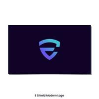 E SHIELD LOGO DESIGN VECTOR
