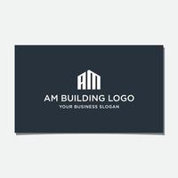 'AM' INITIAL BUILDING LOGO DESIGN VECTOR