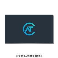 diseño inicial del logotipo 'atc' o 'cat' vector