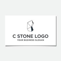 vector de diseño de logotipo de piedra c