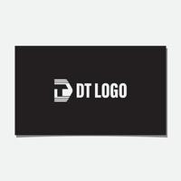 logotipo inicial de dt con líneas rápidas vector