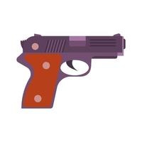 Gun vector illustration pistol handgun isolated icon white weapon. Symbol police auto semi design military