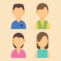 People avatar men and women characters set flat vector illustration design. Web cartoon portrait