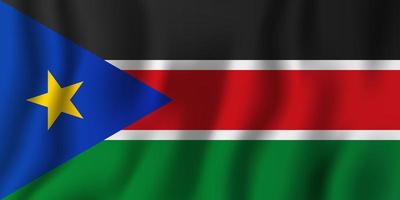 South Sudan realistic waving flag vector illustration. National country background symbol. Independence day