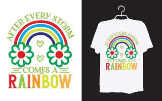 diseño de camiseta con estampado de arco iris vector