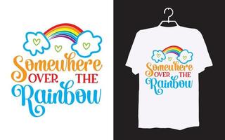 Print rainbow t-shirt design vector