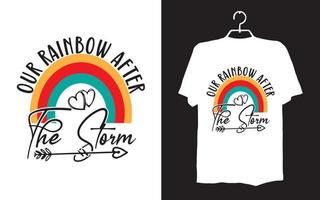 Print rainbow t-shirt design vector
