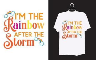 Print rainbow t-shirt design vector