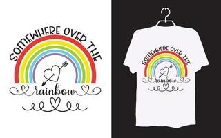 Print rainbow t-shirt design vector