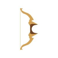 Fantasy bow vector cartoon rpg set illustration. Game icon arrow medieval weapon design isolated elf background