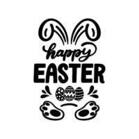 Happy Easter vector Colorful greeting card with flowers eggs lettering calligraphy. Happy Easter lettering greeting card. Hand-drawn lettering poster for Easter. Happy Easter quotes vector.