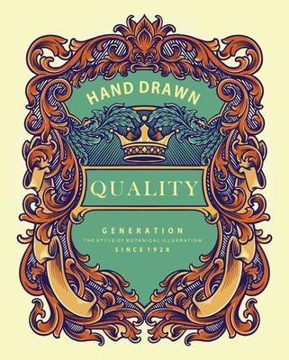 Luxury classic frame flourish ornament