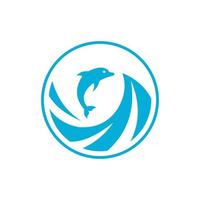 illustration logo blue ocean vector