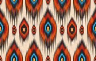 geometría oriental ikat diseño tradicional sin costuras, alfombra, papel pintado, prenda, envoltura, batik, tela, estilo bordado, ilustración vectorial. eps10 vector