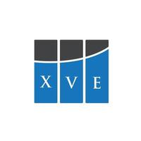 diseño de logotipo de letra xve sobre fondo blanco. xve concepto de logotipo de letra de iniciales creativas. x diseño de letras. vector