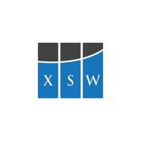 diseño de logotipo de letra xsw sobre fondo blanco. concepto de logotipo de letra de iniciales creativas xsw. diseño de letras xsw. vector